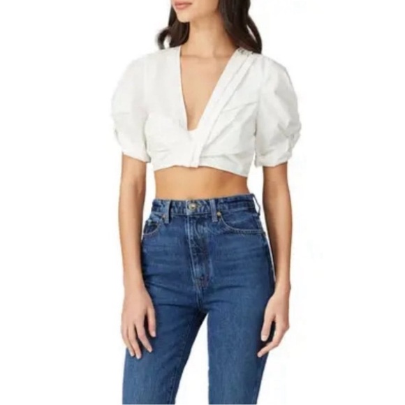 A.L.C. White Cropped Ryan Top - Size 2 - Picture 4 of 5